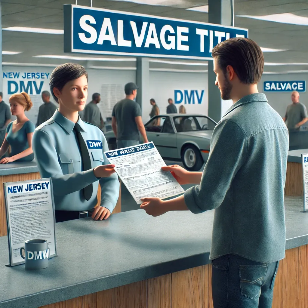 Vehículo con título salvage en New Jersey siendo inspeccionado para determinar su elegibilidad para seguro y registro legal | titulo salvage de New Jersey